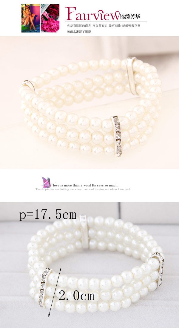 Writing White Pearl Decorated Multilayer Design,Fashion Bracelets