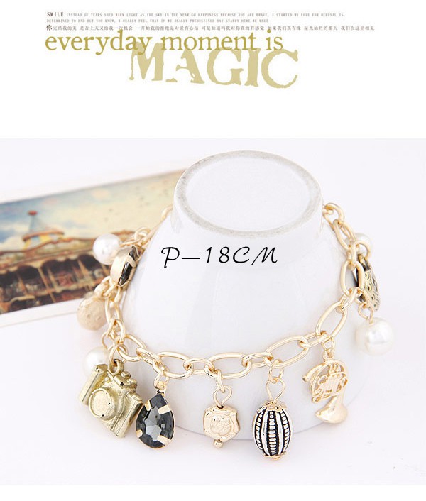 Memorial Gold Color Pearl Decorated Multi-element Design,Fashion Bracelets