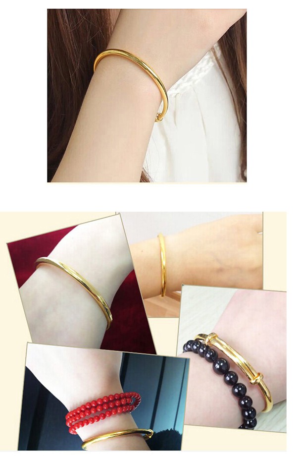 Kinetic Gold Color Pure Color Simple Design Alloy Fashion Bangles,Fashion Bangles