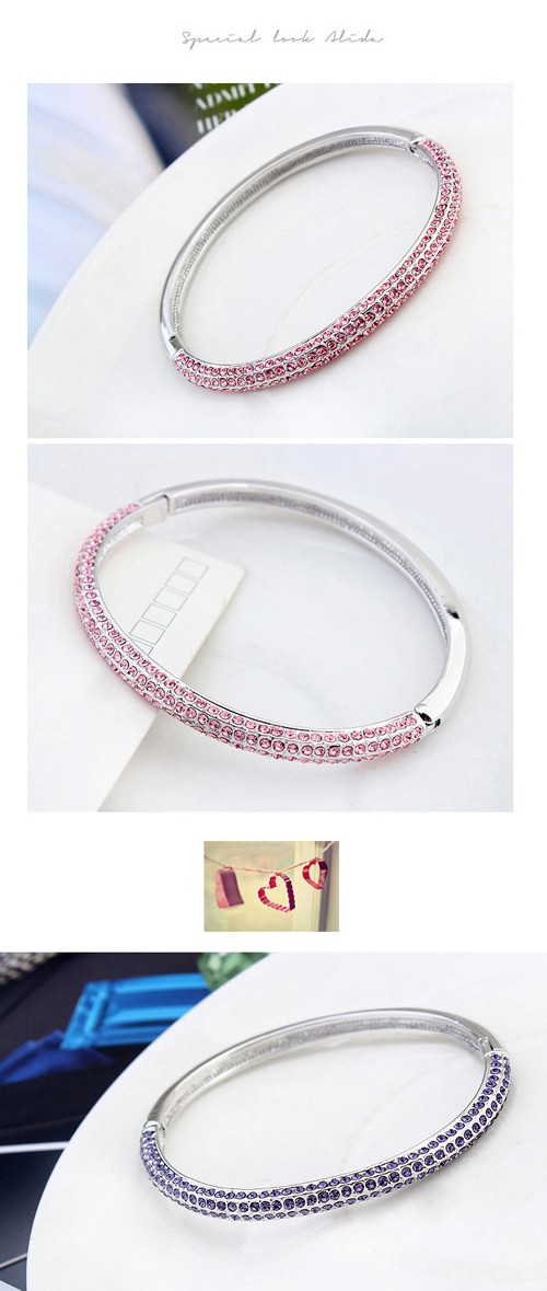Childrens Multicolor Diamond Decorated Simple Design Alloy Crystal Bracelets,Crystal Bracelets
