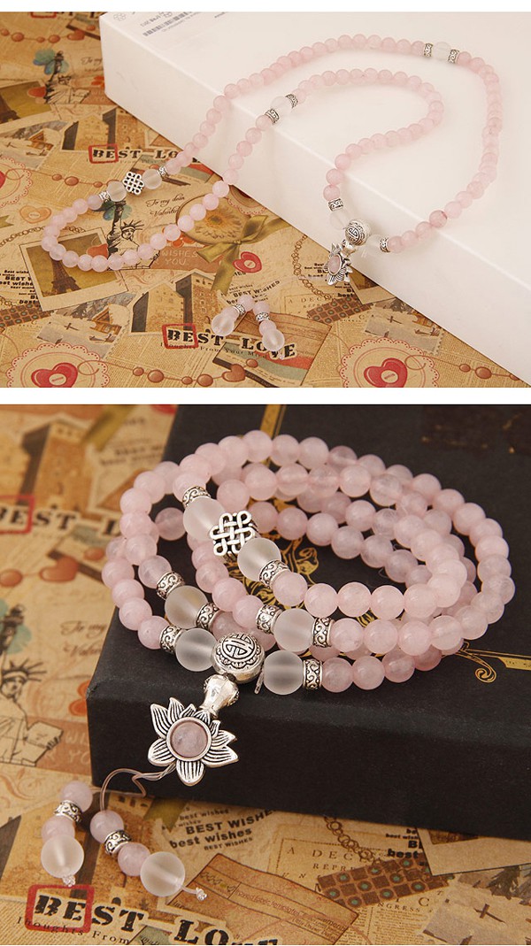 Luxury Pink Beads Decorated Multilayer Design Alloy Fashion Bracelets ,Fashion Bracelets