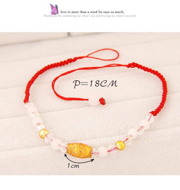 Fashion Gold Color Beads Decorated Weave Design Alloy Korean Fashion Bracelet ,Fashion Bracelets