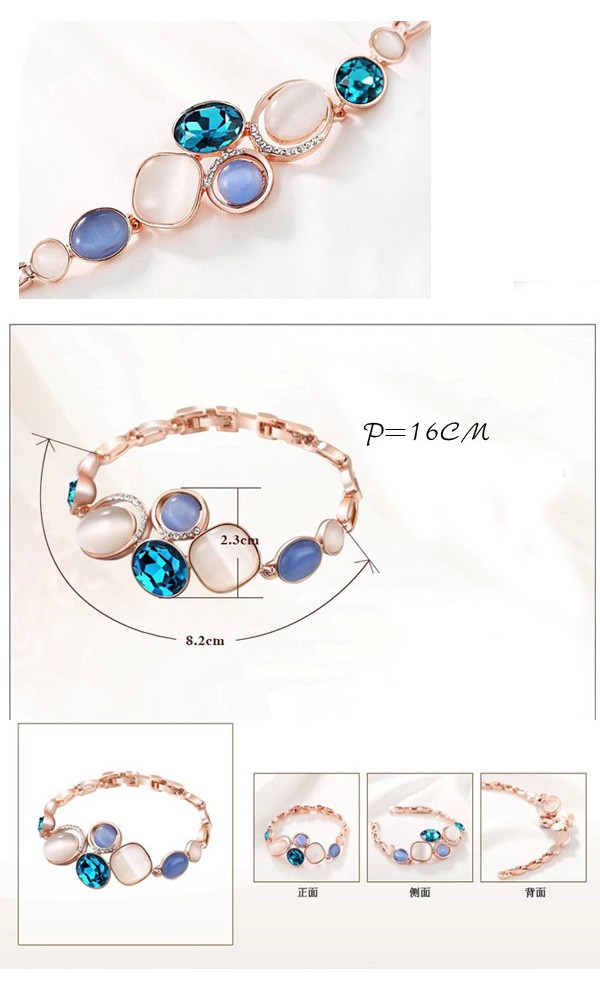 brilliant Multicolor Diamond Decorated Oval Shape Design,Fashion Bracelets