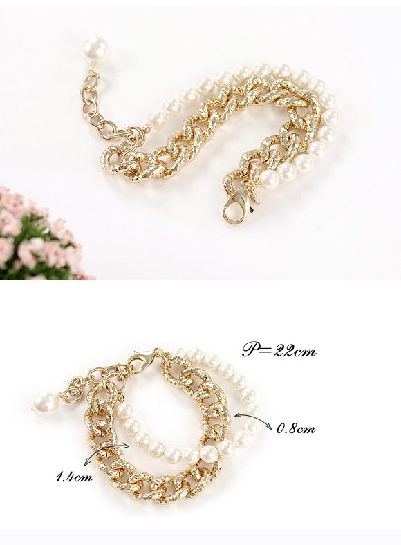 lucky White Pearl Decorated Simple Design,Fashion Bracelets