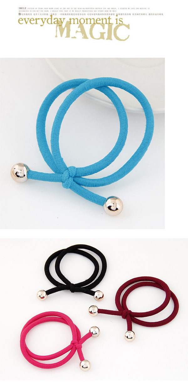 Casual Black Beads Decorated Double Layer Design Rubber Band Hair Band Hair Hoop ,Hair Ring