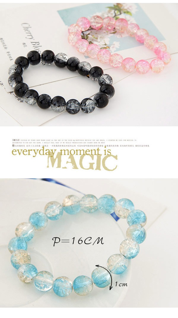 Crystal Black Beads Decorated Simple Design,Fashion Bracelets