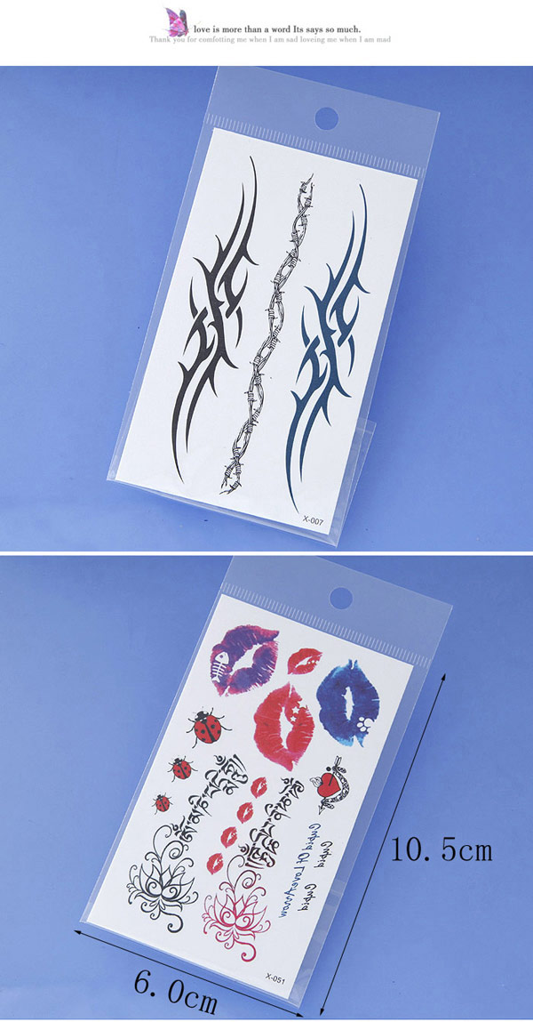 Latest Red Flower Pattern Simple Design Tape Tattoos Body Art ,Tattoos&body Art