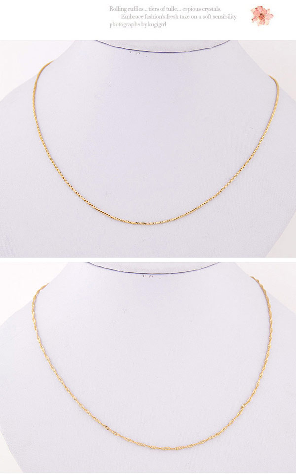 Unique Gold Color Wave Chain Decorated Simple Design Cuprum Chains,Chains