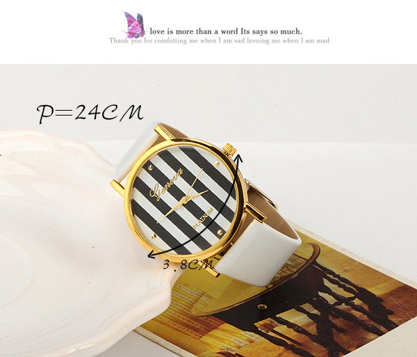 Bendable Black Stripe Surface Round Shape Design,Ladies Watches