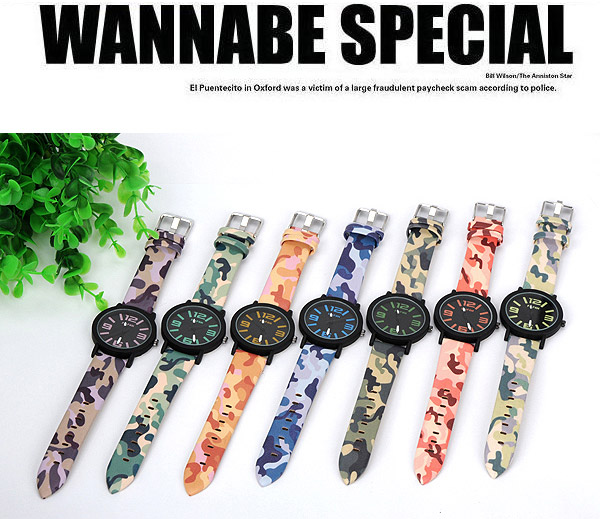 Venetian blue camouflage pattern simple design alloy Ladies Watches,Ladies Watches