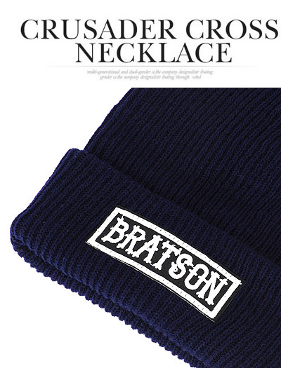 Pendants Navy Blue Letter Bratson Decorated Simple Design,Knitting Wool Hats
