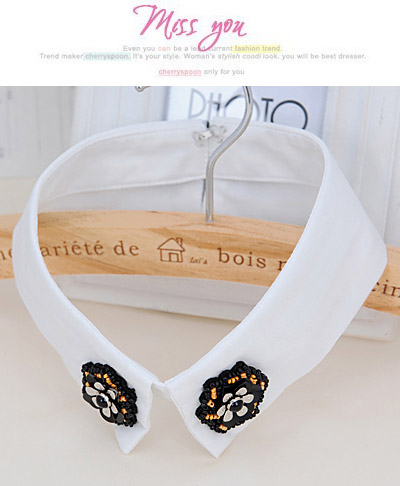 Summer White & Black Flower Shape Decorated Simple Design,Thin Scaves