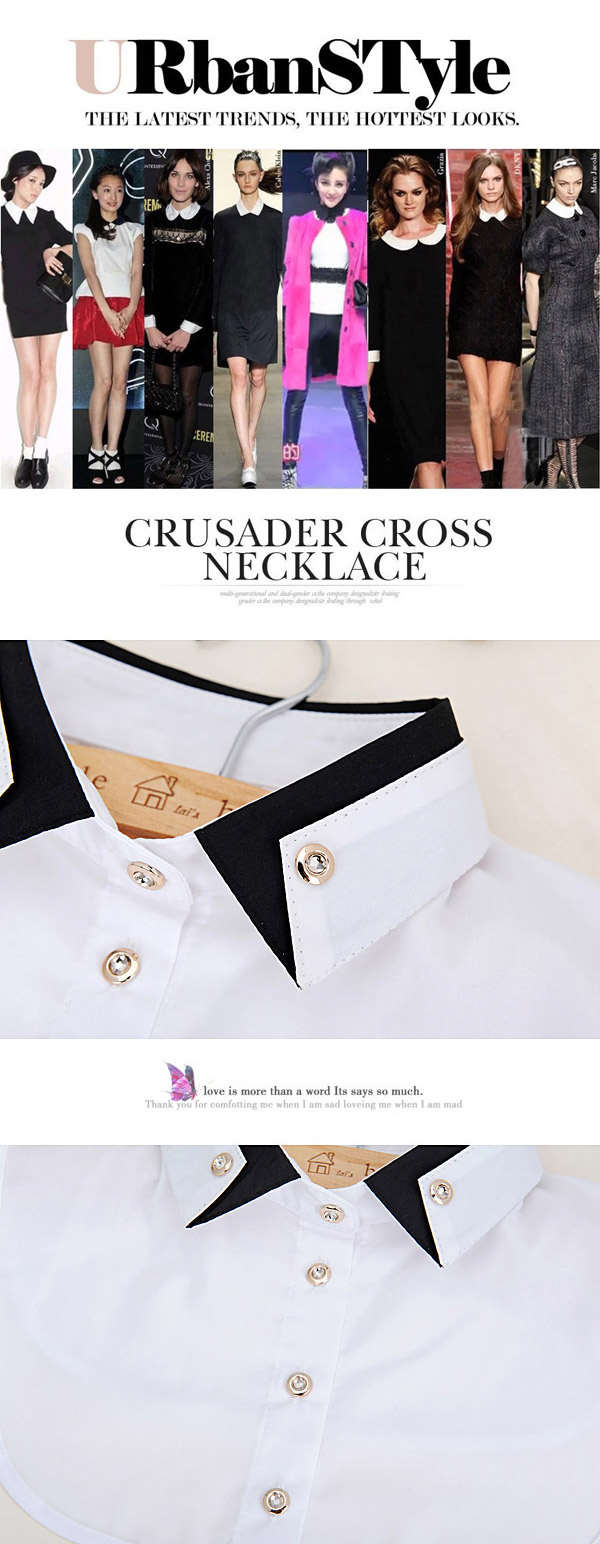 Childrens White Double Layer Collar Shirt Shape Design,Thin Scaves