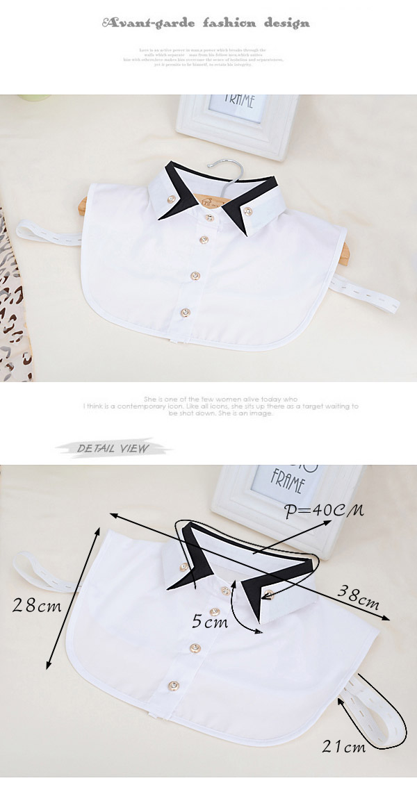 Childrens White Double Layer Collar Shirt Shape Design,Thin Scaves