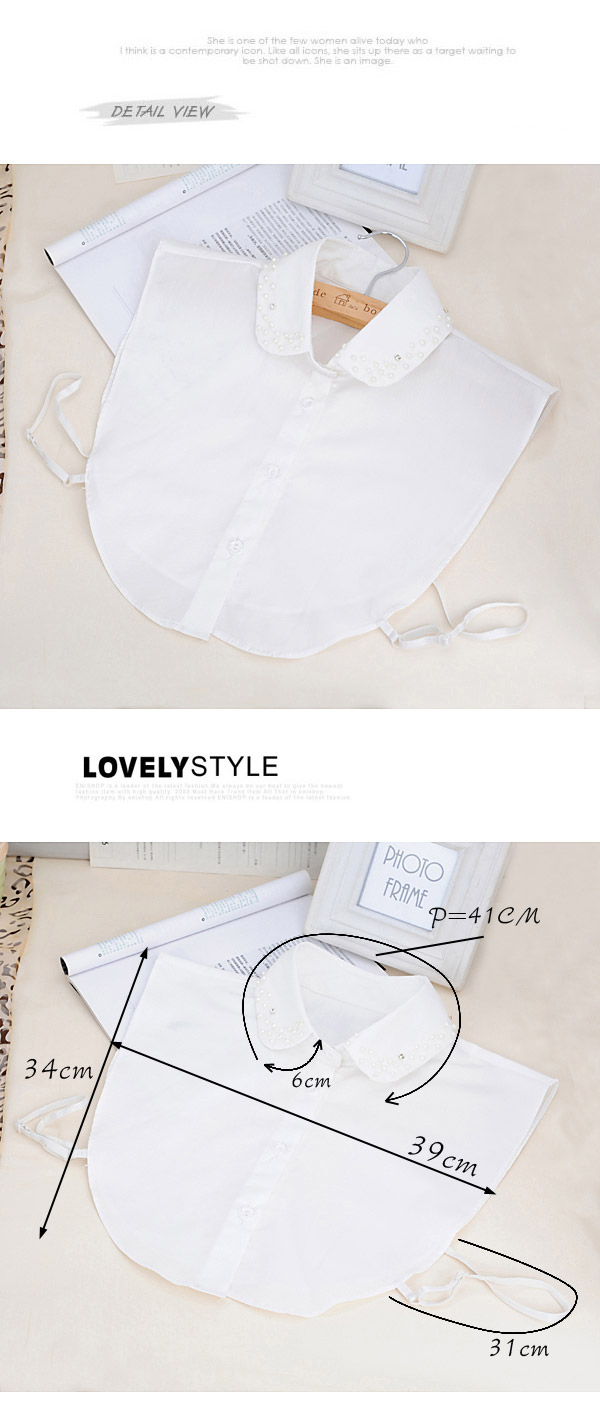 Double White Pearl Decorated Shirt Shape Design,Thin Scaves