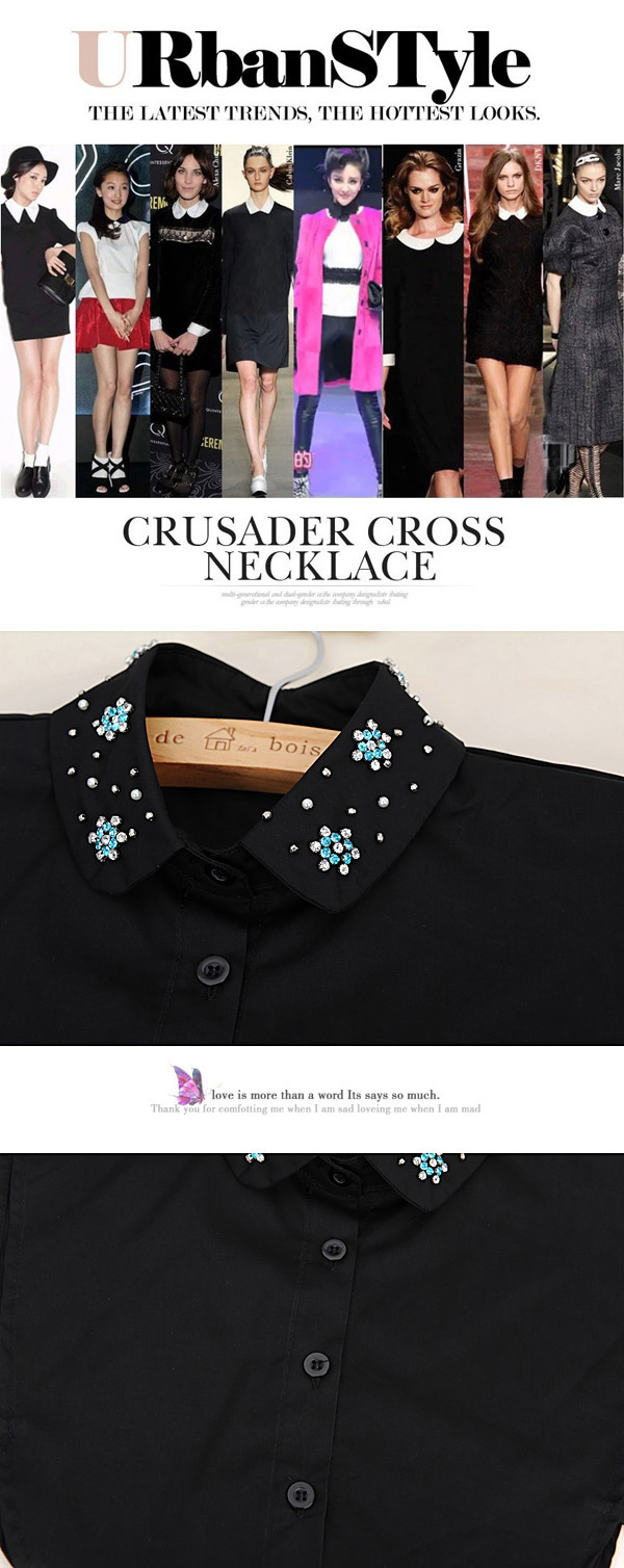 Specialty Black Diamond Decorated Shirt Shape Design,Thin Scaves