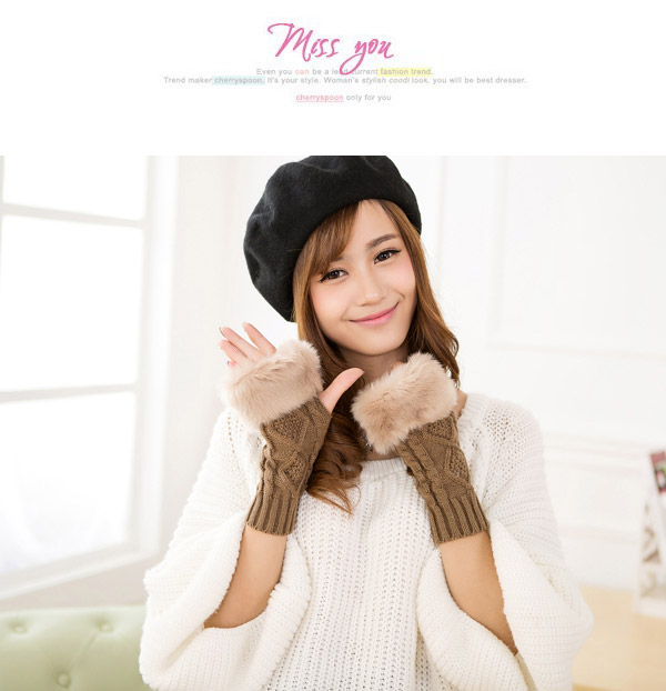 Fashion White Diamond Decorated Pure Color Gloves,Fingerless Gloves