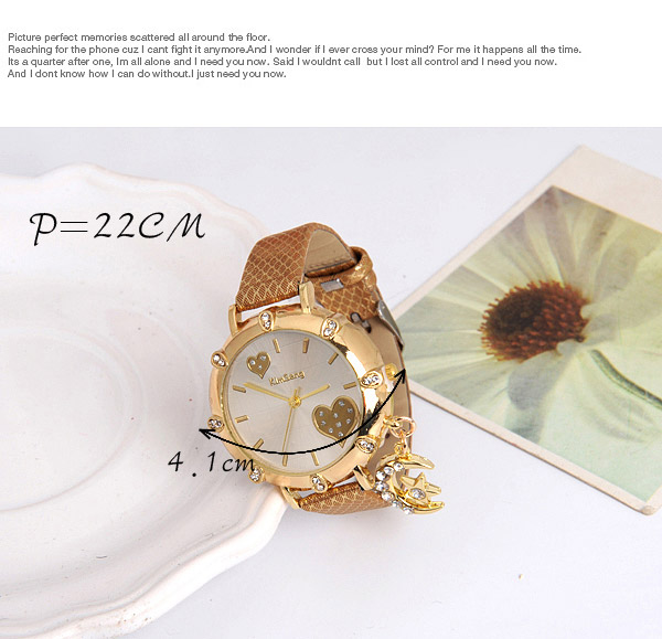 Peridot Coffee Moon Star Shape Decorated Simple Design,Ladies Watches