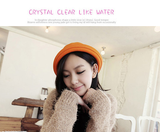 Bulk Orange Pure Color Simple Design Woolen Beanies Others,Beanies&Others