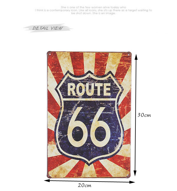 Charming Navy Blue Letter Route 66 Pattern Simple Design,Household goods
