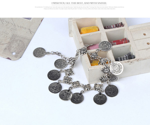 Discount Silver Color Coin Shape Decorated Simple Design,Fashion Anklets