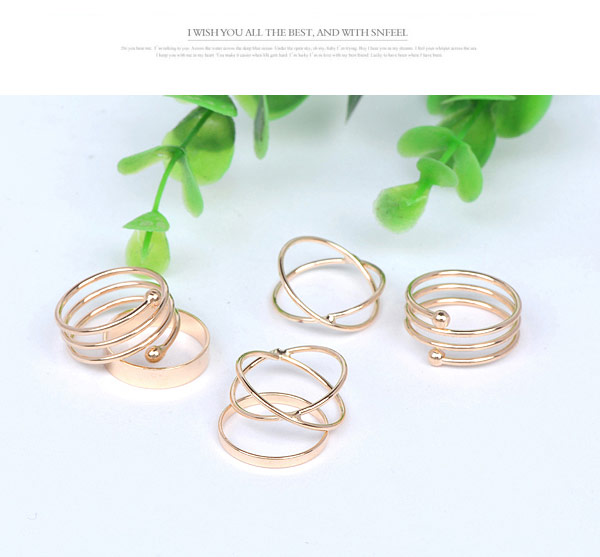 Beauteous Gold Color Multilayer Simple Design,Fashion Rings