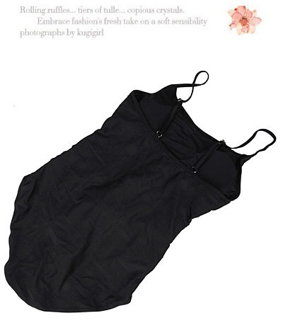 Fashion Black Pure Color Siamese Simple Design Nylon Monokini,One Pieces
