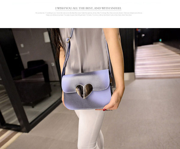 candy color Lavender Heart Shape Decorated Simple Design,Shoulder bags