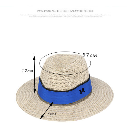 trendy Blue Letter M Decorated Tassel Design,Sun Hats