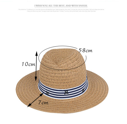classic Light Brown Letter M Stripe Design,Sun Hats