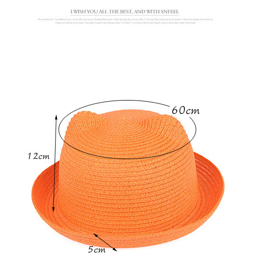 fresh Orange Pure Color Crimping Design,Sun Hats