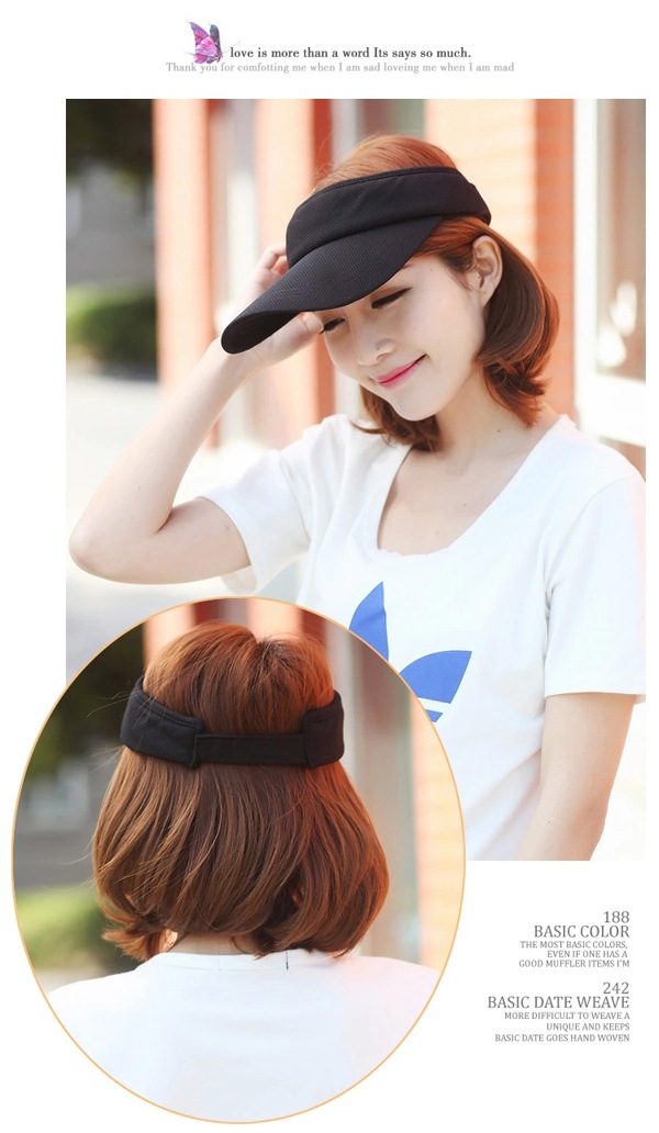 trendy Black Pure Color Empty Top Shape Design,Sun Hats