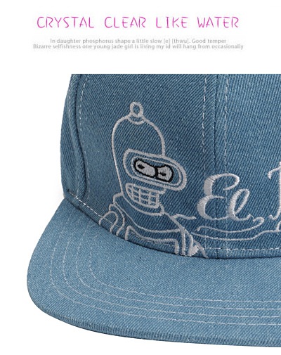 outdoor sports Blue Embroideried Letter Pattern Simple Design,Baseball Caps