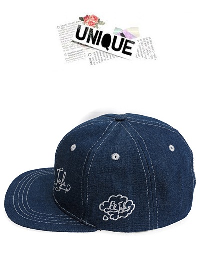 outdoor sports Dark Blue Embroideried Letter Pattern Simple Design,Baseball Caps