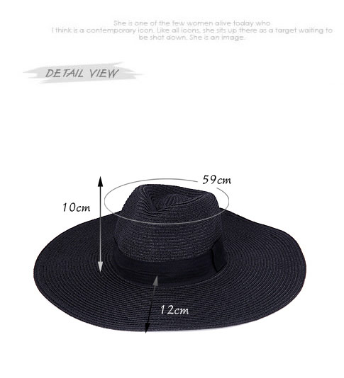Summer Black Pure Color Simple Design,Sun Hats