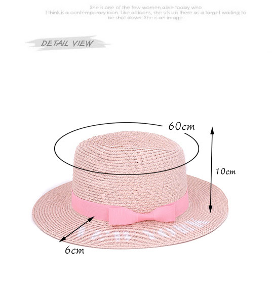 Temperament Light Pink Bowknot Shape Simple Design,Sun Hats