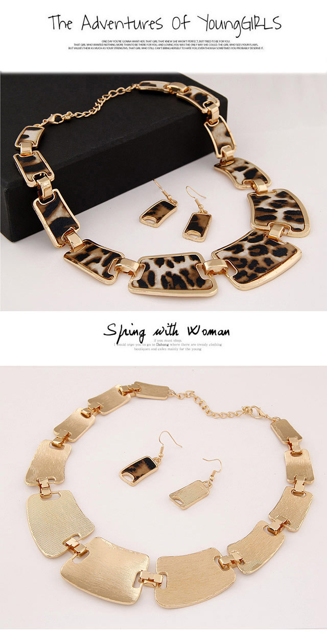 Concise Leopard Color Geometrical Shape Decorated Simple Design,Jewelry Sets