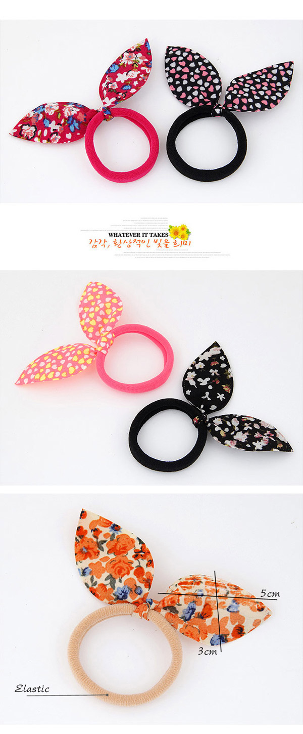 Sweet Orange Flower Pattern Decorated Bowknot Shape Design Fabric Hair band hair hoop,Hair Ring