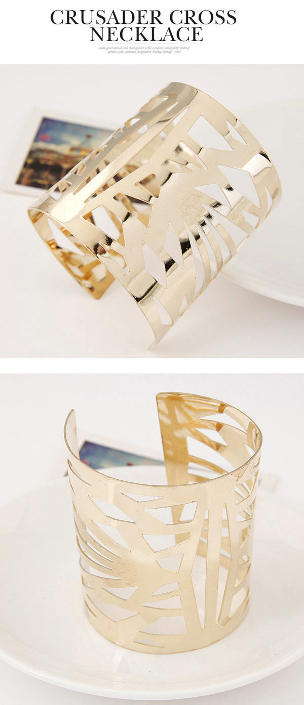 Latest Style Gold Color Pure Color Hollow Out Design,Fashion Bangles