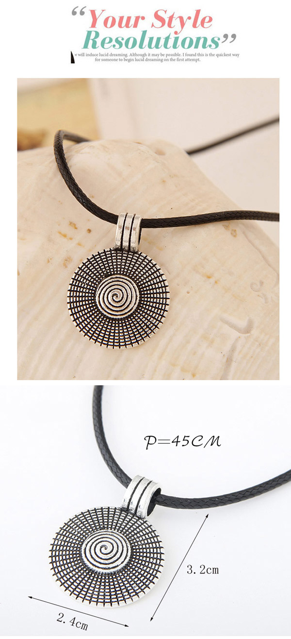 Concise Gun Black Round Shape Pendant Decorated Simple Design Alloy Pendants,Pendants