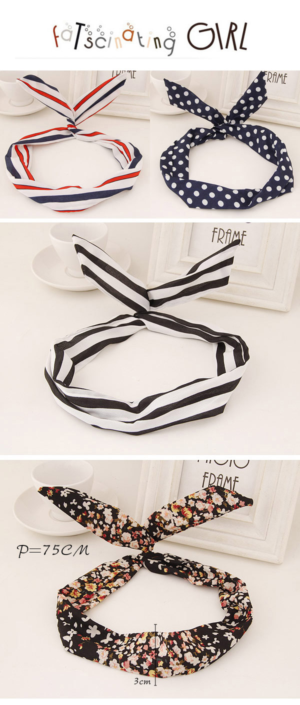 Sweet Black&red&white Stripe Pattern Simple Design,Hair Ribbons