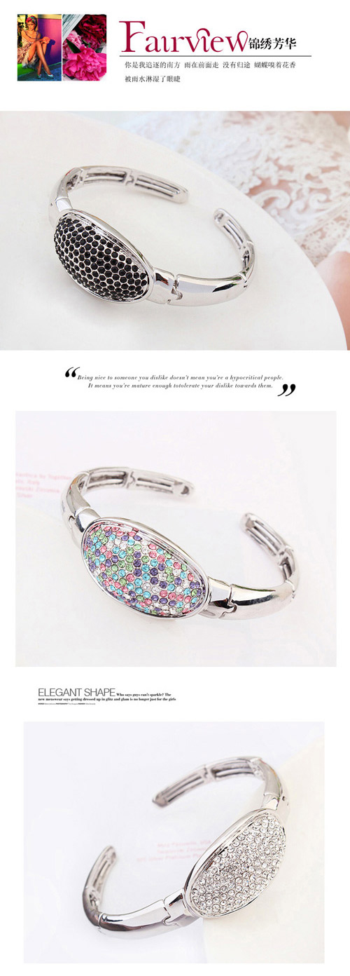 Luxurious Multicolor Diamond Decorated Simple Design Crystal+alloy Crystal Bracelets,Crystal Bracelets
