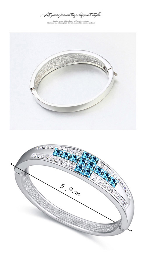 Luxurious Multicolor Cross Shape Decorated Simple Design Crystal+alloy Crystal Bracelets,Crystal Bracelets