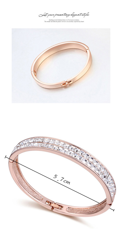 Luxurious White Diamond Decorated Simple Design Crystal+ alloy Crystal Bracelets,Crystal Bracelets
