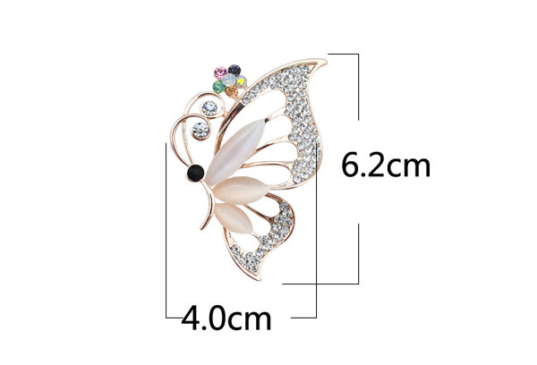 Exquisite White Diamond Decorated Butterfly Shape Design  Alloy Korean Brooches,Korean Brooches
