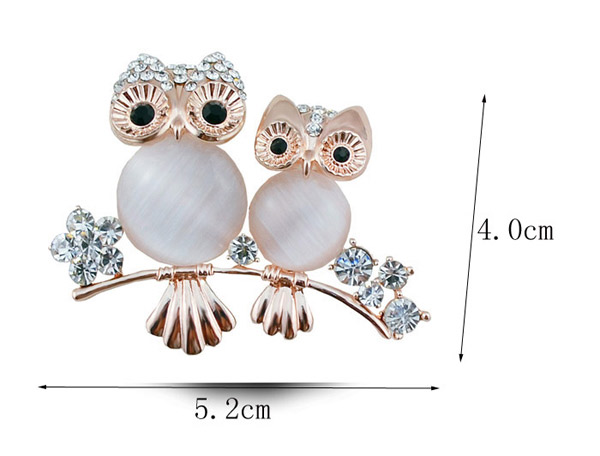 Exquisite Mulitcolor Diamond Decorated Owl Shape Design  Alloy Korean Brooches,Korean Brooches