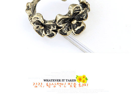 Retro Bronze Flower Decorated Simple Design,Fashion Rings