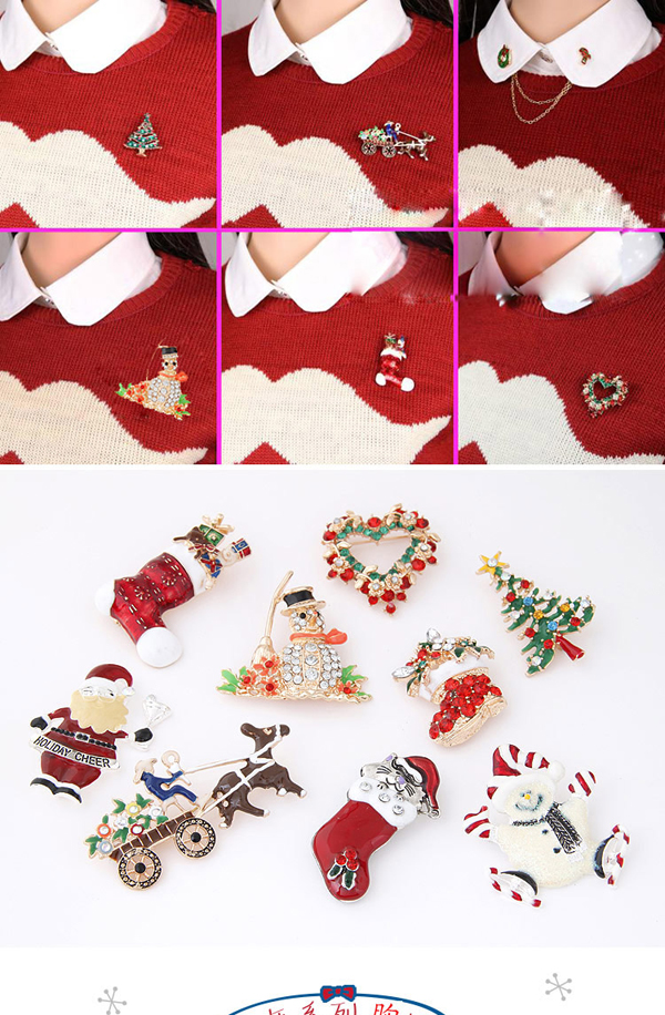 Sweet Red Santa Claus Shape Simple Design,Korean Brooches