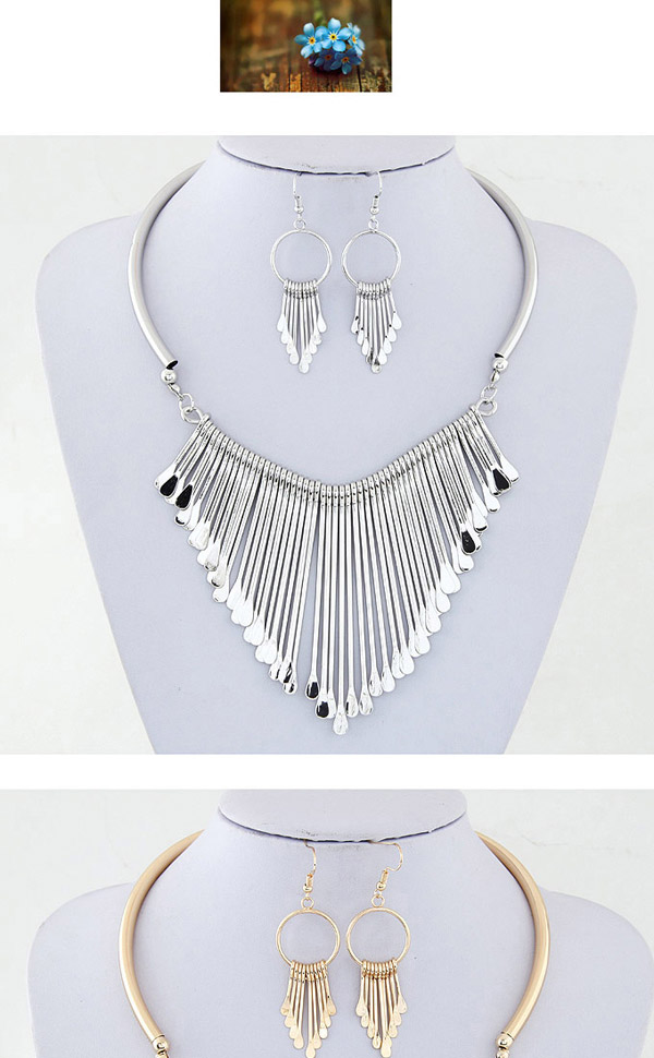 Fashion Silver Color Tassel Decorated Simple Design,Jewelry Sets