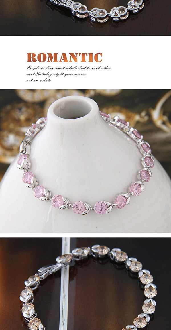 Fashion Purple Diamond Decorated Simple Design  Cuprum Fashion Bracelets,Fashion Bracelets